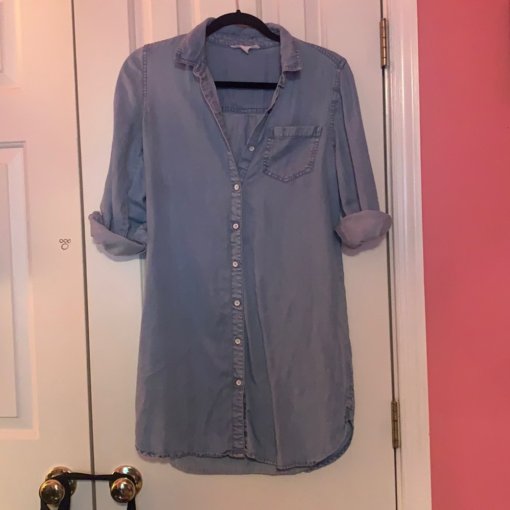 Mini, Button up, denim dress.
